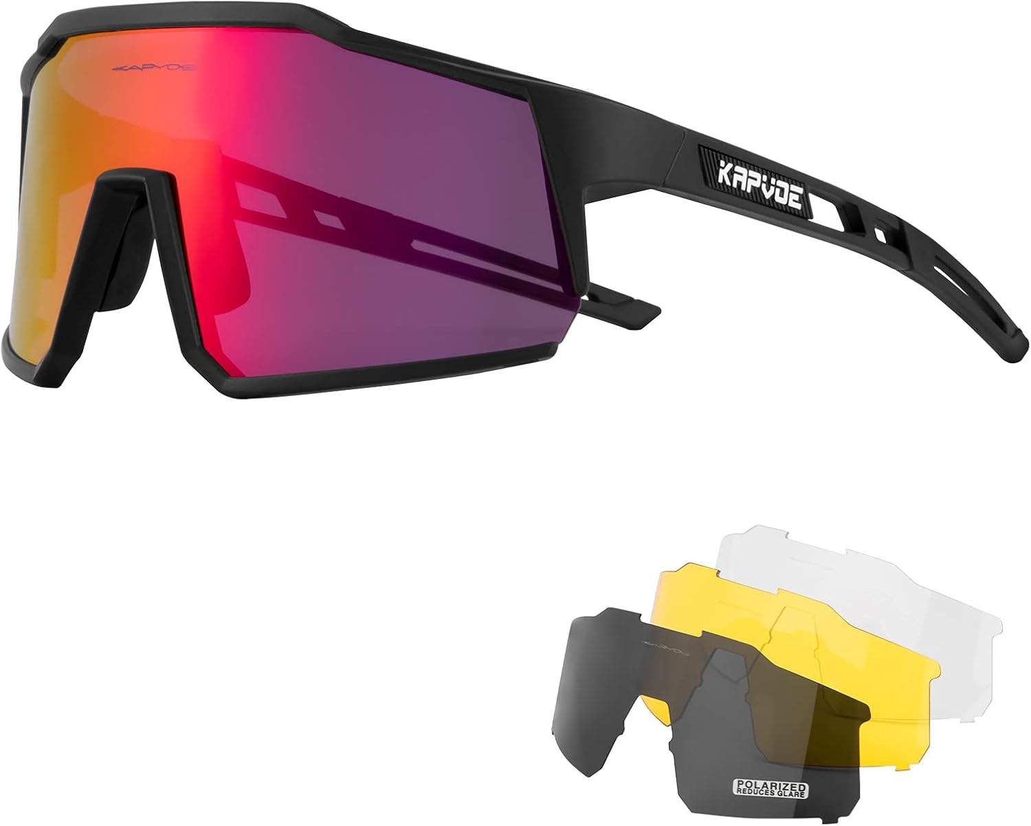 Lunette de soleil Polarisées Homme Femme 1 lentille ou 4 lentilles interchangeables Tr90 Cyclisme Lunette VTT