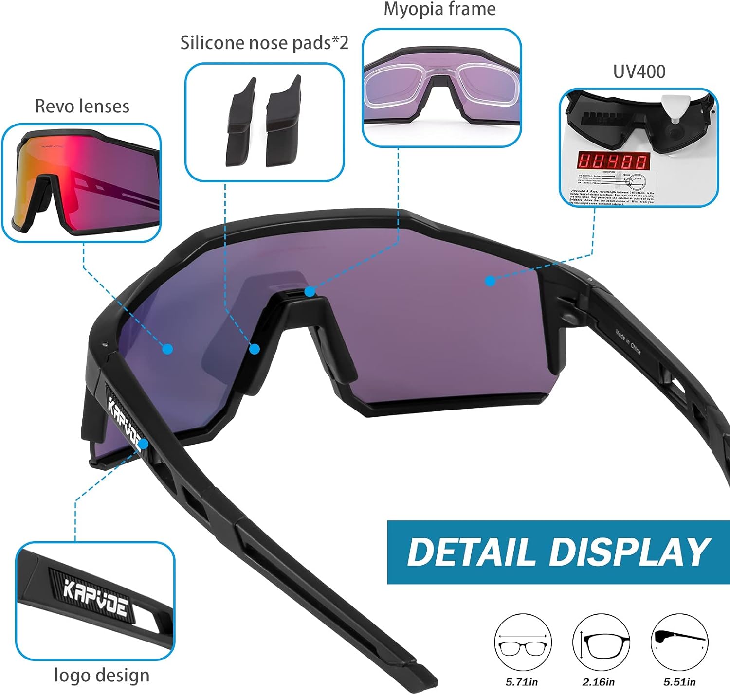 Lunette de soleil Polarisées Homme Femme 1 lentille ou 4 lentilles interchangeables Tr90 Cyclisme Lunette VTT