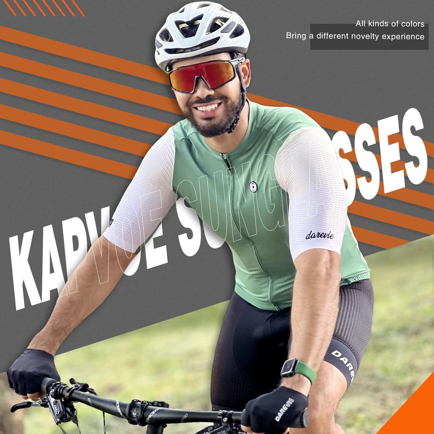 KAPVOE Lunette de Cyclisme Polarisées Homme Lunette Velo Femme Lunette VTT 3 Lentilles Interchangeables TR90 Lunette de Soleil Sport UV400 Protection Lunette Cycliste Lunette Soleil Velo Route Running